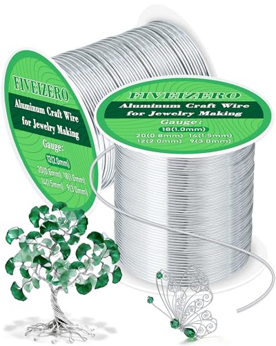 FIVEIZERO 12&18 Gauge Wire Aluminum Craft Wire,Sliver Jewelry Wire - size: 18+12 Gauge