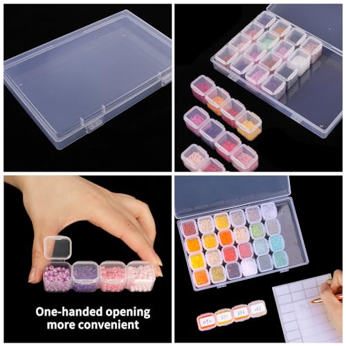 SGHUO 168 Slots 6pcs 28 Grids Diamond Painting Boxes Plastic Organizer, Bead Organizer (Pack of 2) - size: 6pcs (Pack of 2)