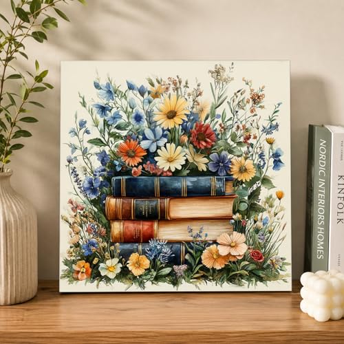 AUKELHJ Framed Paint by Numbers Kit for Adults, Book, 10x10 inch - color: 13-Book