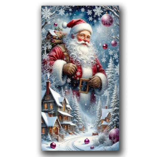 Santa Claus Diamond Painting Kit,Christmas Diamond Art kits for Adults | Christmas DIY Craft Kit,Beginner Diamond Art,Diamond Dots,Gem Painting,Diamond Mosaic kits,Large Size 15.7x27.5inch - color: AM8002