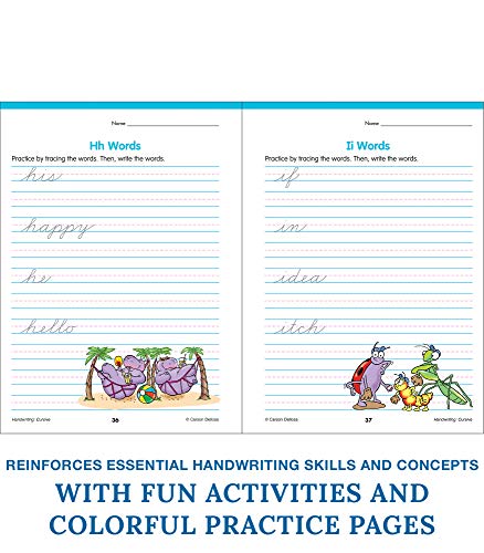 Carson Dellosa Grades 2-5 Cursive Handwriting Workbook, Writing Book With Sight Words, Sentences, and Letter Tracing Activities, Classroom or Homeschool Curriculum