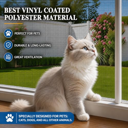 48"x100ft Windows Screen Mesh, Black Fiberglass Screen Roll, Durable Screen Door Replacement for Patio Screen,Porch Screen Window Door - size: 48 Inch x 100 Feet