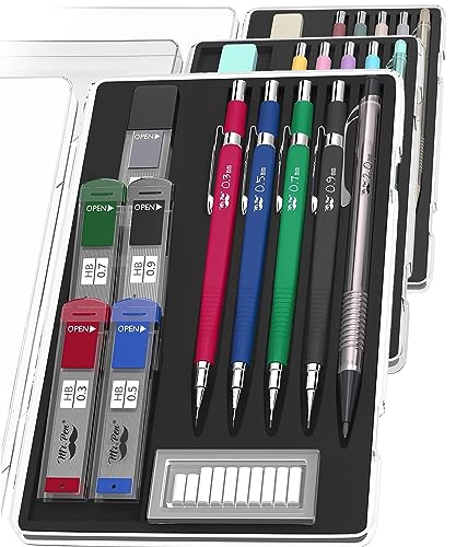 Mr. Pen- Art Mechanical Pencil Set, 5 Mechanical Pencils (0.3, 0.5, 0.7 - color: Multicolored