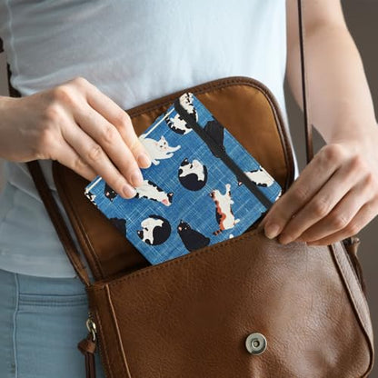 4.8" Pocket Sketch Book,80gsm Hardcover Art Sketchbook for Drawing Journal | Cloth Cover,80gsm Blank Paper,96Sheets,Lay-Flat,Portable Travel Creation Paint Diary Memo Planner,Dry MediaCow Cat - color: Cloth Cover-4.8x4.8in-Cow Cat