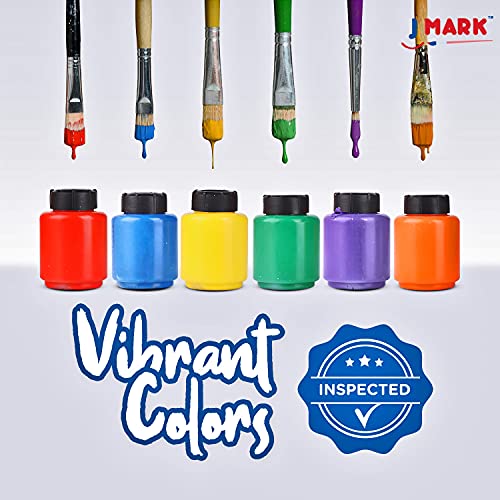 J MARK 38-Piece Toddler Paint Set, Includes Washable Tempera Paint, Art Smock, Painting Paper, Brushes, Tools