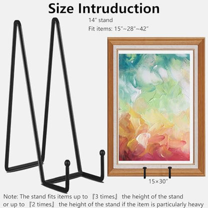 IBosins 5-Pack 14-Inch Plate Holder Display Stands Black Metal Frame Stand - color: Black, size: 14 Inch