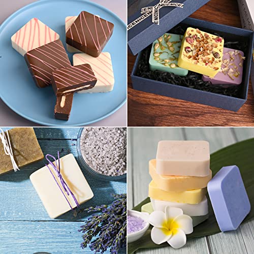 Sakolla 2 Pack Silicone Soap Molds for Soap Making, Reusable 6 Cavity Square Silicone Molds for Homemade Soap, Cake, Bread, Ice Cube - color: Square/Purple & Blue