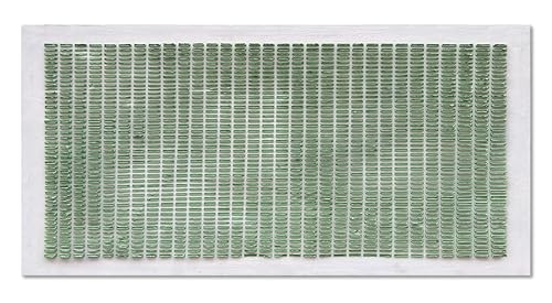 NANKAI Art Hand-Painted White and Green Thick Texture Abstract Art Oil Painting Contemporary Minimalist Style Art Living Room Office Corridor Wall Decoration Oil Painting 24x48 inches - color: Nkhb268