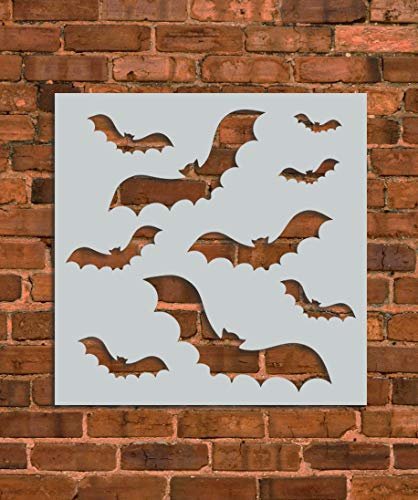 Halloween Bats Set Stencil Template - Reusable Stencil - INNOVO Stencils (12" x 12") - size: 12" x 12"