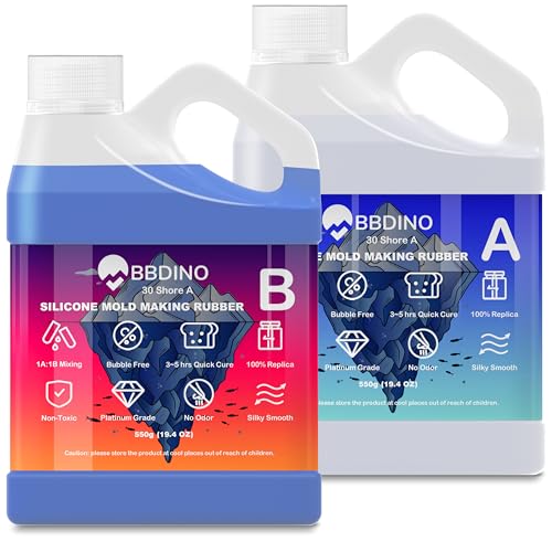 BBDINO Silicone Mold Making Kit Liquid Platinum 30A 2.42 Lbs Sapphire Blue | 3h Quick Cure Self Degassing Molding Silicone Rubber 1:1 Mixing Ideal for Silicon, Resins, Soap, Concrete, Wax Mold-Casting - size: Sapphire Blue 38.8 Oz