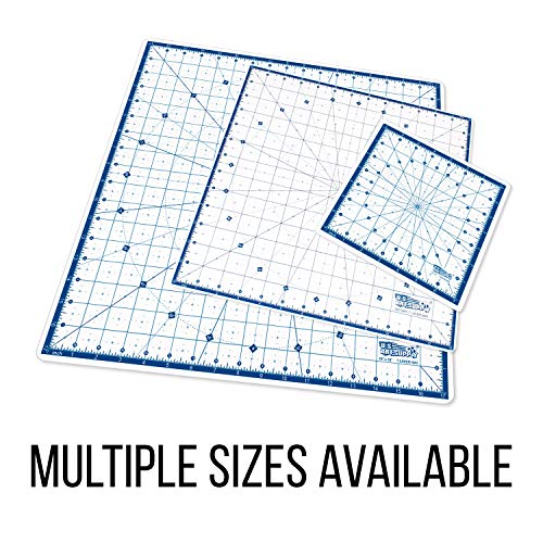 U.S. Art Supply 8"x8" Self-Healing Cutting Mat 7-Ply - Rotary White/Blue - size: 8"L x 8"W
