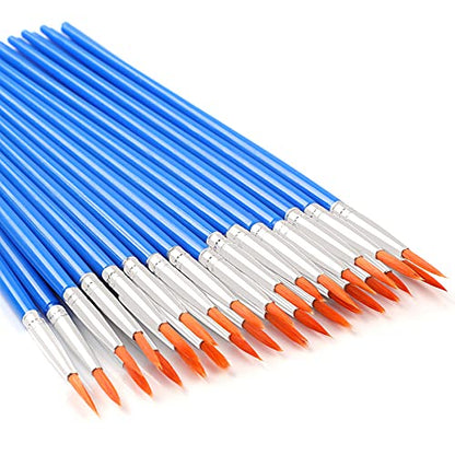 30Pcs Round Paint Brushes Bulk, Small Brush for Miniature Art Painting - size: 6.69inch, style: Round Paint Brushes