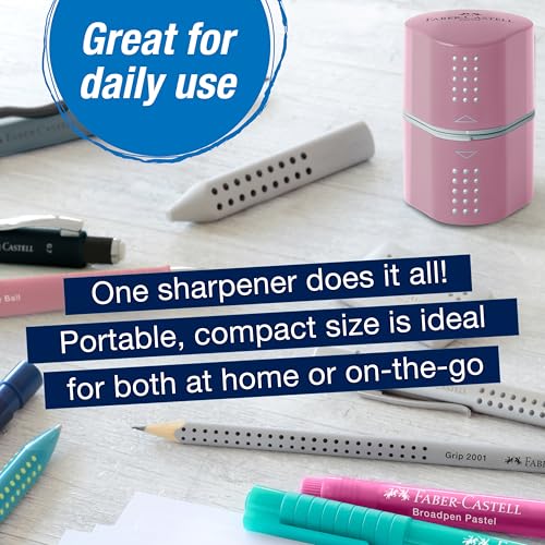 Faber-Castell Grip Trio Pencil Sharpener: Rose Shadows - style: Rose Shadows