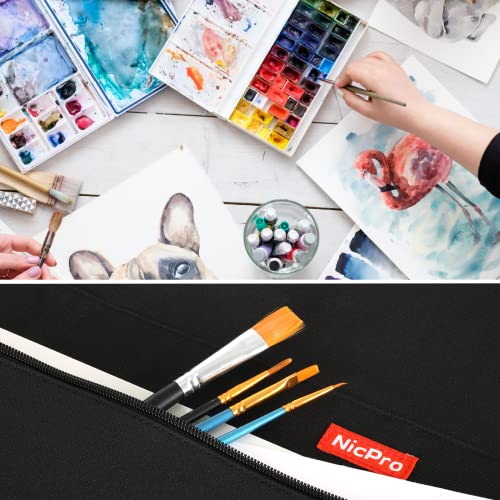 Nicpro Light Weight Art Portfolio Bag, 23x31” Waterproof Art Portfolio Case | with Shoulder & Handle Carry, for Artwork, Poster, Sketch Drawing, Canvas, Photography, Solar Panel Storage - size: 23 x 31 inches