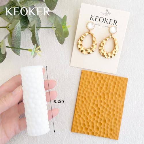 KEOKER 3PCS Polymer Clay Texture Rollers - Like Clay Texture Sheets, Great with Polymer Clay Cutters - color: 3PCS Color
