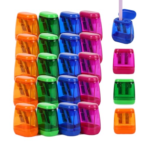 Colored Pencil Sharpener Bulk for Kids Manual Handheld Crayon Sharpeners - style: 24Pcs Sharpeners - D