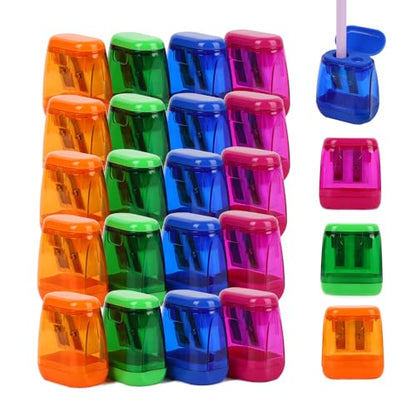 Colored Pencil Sharpener Bulk for Kids Manual Handheld Crayon Sharpeners - style: 24Pcs Sharpeners - D