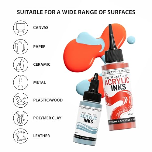 Acrylic Inks for Artists - Grass Acrylic Ink, 3.38 Fl Oz (100 ml) | Highly Concentrated, Multifunctional Liquid Acrylic Paint - color: Grass