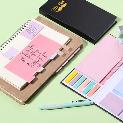Mr. Pen- Sticky Notes Set, 410 Pack, Ruled | Dotted & Blank Notes with 150 Index Tabs, Divider Sticky Pads for Bible Study, Office, School, Planning - color: Pastel Macaron, size: 1 Set