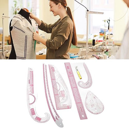 7PCS French Curve Ruler Set, High Accuracy Complete Tools Hip Curve Ruler with Scale, Sewing Ruler | Sewing Tools | Sewing Rulers | Craft Ruler for Beginners Tailors Pattern