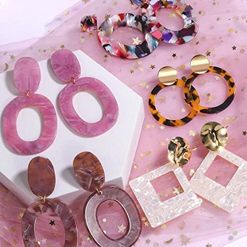6 Pieces Silicone Earring Moulds Keychain Epoxy Pendant Ear Studs Resin Molds for DIY Crafts Jewelry Casting Making