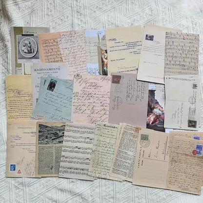 Koolemon 200PCS Vintage Scrapbook Paper Pack with Label Sticker Artistic