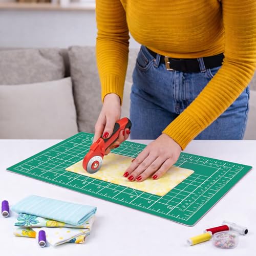 DIYSELF 9in×12in Cutting Mat, A4 Craft Mat for Sewing and Fabric - color: Green, size: 12"L x 9"W