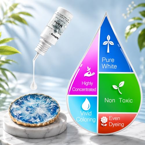 White Alcohol Ink Set - 12 Bottles White Colors Alcohol-Based Ink, Alcohol Paint Dye for Epoxy Resin Painting, Resin Petri Dish, Yupo Creations, Coaster, Painting, Tumbler - 120ml/4fl.oz