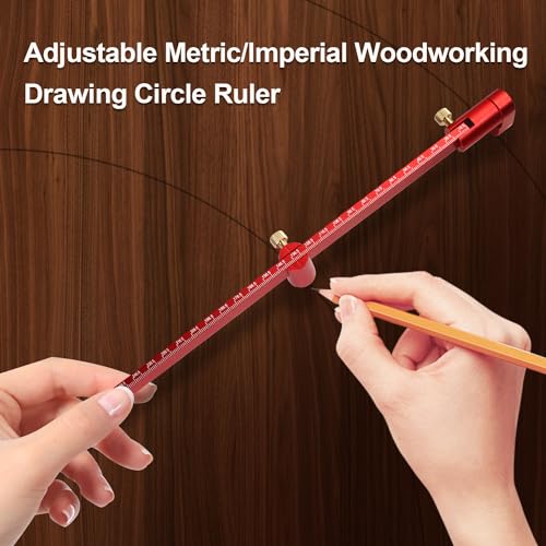 300mm Compass Tool - Large Woodworking Scriber, Circle Marking Gauge (Red) - style: Red-300mm