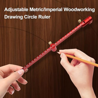300mm Compass Tool - Large Woodworking Scriber, Circle Marking Gauge (Red) - style: Red-300mm