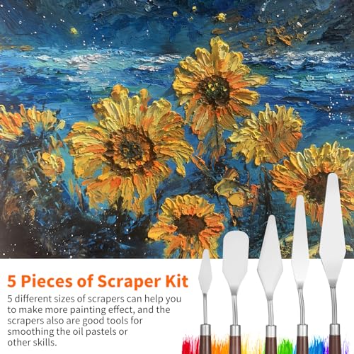 5pcs Palette Knife,Stainless Steel Spatula Palette Knife set, Pallet Knife,Painting Knives,Oil Painting Accessories for Oil, Canvas, Acrylic Painting By EGYPAMID