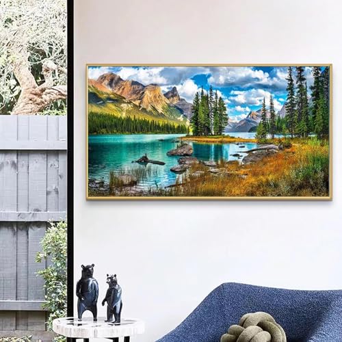 YALKIN Square 5D Diamond Art Kits for Adults, Large Forest Landscape Diamond Painting Kits Full Drill Diamond Painting Kit for Adult, DIY Picture Art for Home Wall Decor 40 x 70cm/15.7 x 27.6in