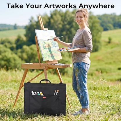 Nicpro Light Weight Art Portfolio Bag, 23" x 31" Art Canvas Portfolio Case - size: 23 x 31 inches
