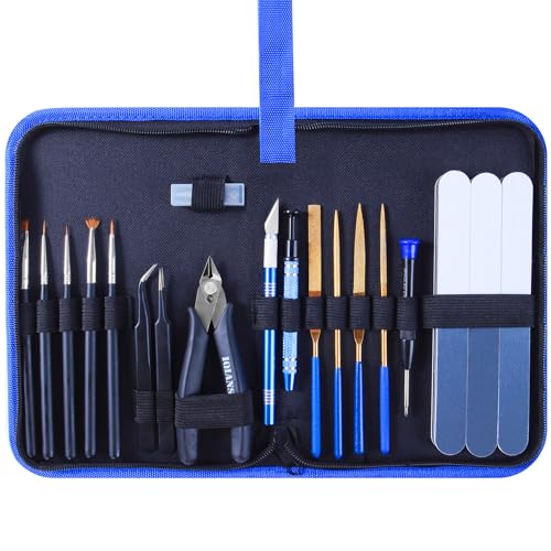 25 PCS Gundam Model Tools Kit Hobby Building Tools Set with Storage Bag, Nippers, Paint Brush for Gunpla Car Airplane Model Repairing & Fixing