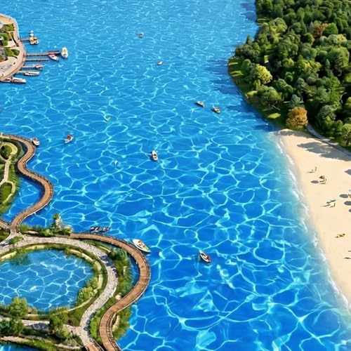 6 Pcs Ripple Water Sticker, Self Adhesive Pearlescent Ripple Streamb Ocean Diorama Coated Paper Water Ripples Sticker for Miniature Lake River Scenery Dolls House Decor