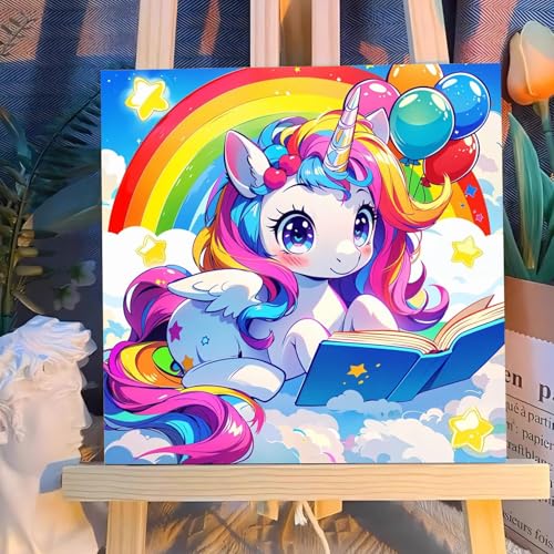 Reivworl Cartoon Paint by Numbers Kit for Kids with Frame 8×8 inch | Cartoon Paint by Number for Kids Age 6-8-12, Acrylic Paint by Numbers for Gifts and Decor - color: Style-26, size: 8×8inch