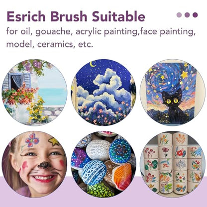 ESRICH 240PCS Paint Brushes, Paint Brush for Acrylic Painting - color: Purple, size: 240