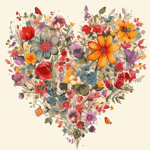 BYGFHLYW Wildflower Paint by Numbers Kit for Adults Beginners 16x16In - color: PB323-1