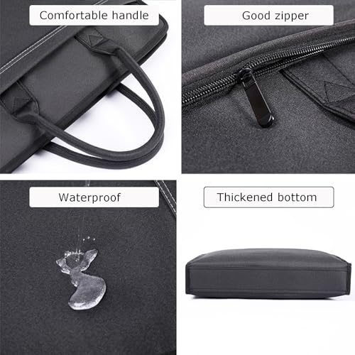Oxford Document Bag with Handle and Meeting Office Organizer Handbag Briefcase for Carrying Paper Files 1 Pack Black