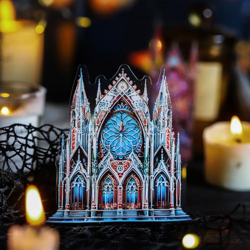 60PCS Moonlight City PET Stickers, Large Gothic Castle Stickers for Scrapbooking, DIY Crafts, Journaling, and Junk Journal Ephemera with Organizer - color: Moonlit City