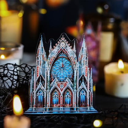 60PCS Moonlight City PET Stickers, Large Gothic Castle Stickers for Scrapbooking, DIY Crafts, Journaling, and Junk Journal Ephemera with Organizer - color: Moonlit City