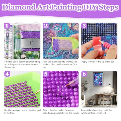 MAXBYE Diamond Painting Kits for Adults Beginners,Turtle 5D Full Round Drill Diamond Art Kit, Easy DIY Dot Painting Gem Craft for Home Wall Art 12x16in - color: ZD058