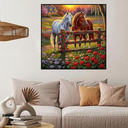 HHMATITS Horse Diamond Art Kits for Adults, Diamond Painting 14X14IN - color: Horse