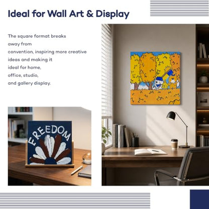 Stretched Canvases for Painting 16x16 Inch 4-Pack, 10 oz Triple Primed Acid-Free 100% Cotton Blank Canvas, Square Canvas for Oil Paint Acrylics Pouring & Wet Art Media, Pour Painting - size: 16"x16"(4-Pack), style: Studio