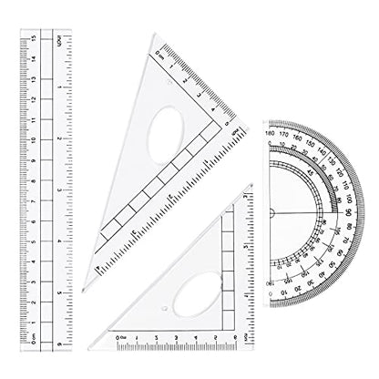 Vobou 10 pcs Math Geometry Set Student Supplies,Compass Kit Set (Purple） | Shatterproof Storage Box,Rulers,Protractor,Compass,Eraser,Pencil Sharpener,Lead Refills,Pencil,for School and Drawing - color: Purple
