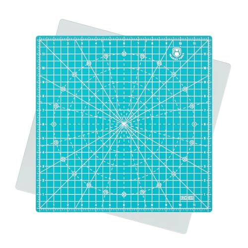 12"x12" Rotating Cutting Mat, Self Healing Mat with 360-Degree Rotation & Anti-Slip Base, Sewing Board Cutting Mat Perfect for Fabric Quilting Leather Hobby Project, Light Blue - color: LIight blue, size: 12"L x 12"W