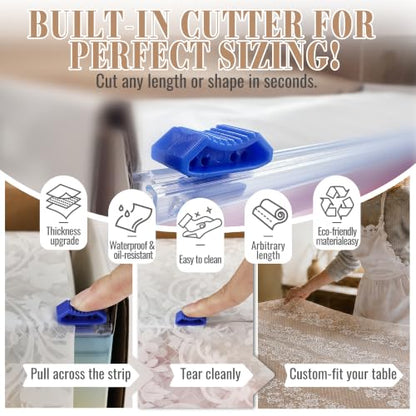 Disposable Tablecloth Roll, 54 x 300Ft Lace Plastic Table Cloth | Disposable Table Cover Roll, Oil Resistant Table Cover For Wedding, Restaurant, Reception Host（LaceEuropean） - color: Lace European, size: 54" x 3600" (Rectangular)