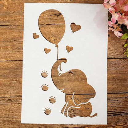 TIAMECH A4 Reusable Elephant Stencil for Painting - style: Elephant