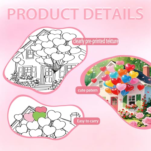 Niteform 12 Packs Valentine's Day Pre Drawn Canvas to Paint， 5x7 in Pre Printed Canvas Boards, Pre Stretched Outline Painting Kits for Beginners, Adults, Party Favors & Romantic Craft Activities - style: 5*7-valentine