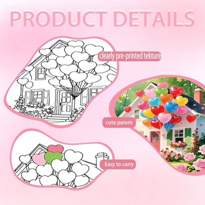 Niteform 12 Packs Valentine's Day Pre Drawn Canvas to Paint， 5x7 in Pre Printed Canvas Boards, Pre Stretched Outline Painting Kits for Beginners, Adults, Party Favors & Romantic Craft Activities - style: 5*7-valentine